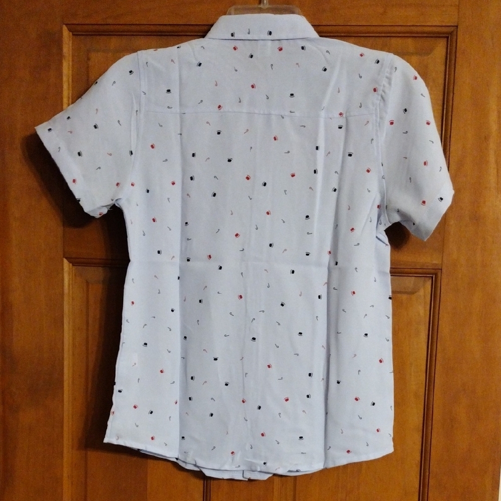 Boys Short Sleeve Button-Up Shirt with Pattern Size 170cm ( 11-12 Year Olds) - Picture 4 of 4